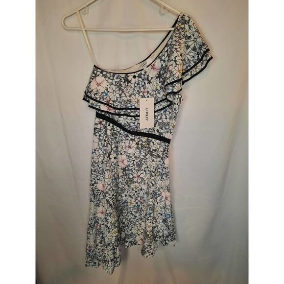 REVOLVE LIKELY ONE SHOULDER RUFFLED FLORAL ASSYMETRICAL DRESS SIZE 0 - Picture 1 of 9